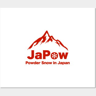 JAPOW Powder Snow in Japan - Red | Snowboard T-shirt Posters and Art